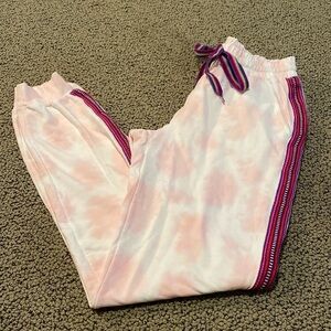 Pitusa Pink & White Joggers Size Small in Like New Condition
